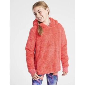 Athleta Girl So Snug Sherpa Hoodie Size 14 XL Coral